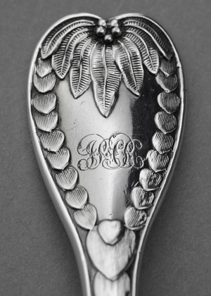 Rare Palm Pattern Silver Soup Spoons (Set of 4)